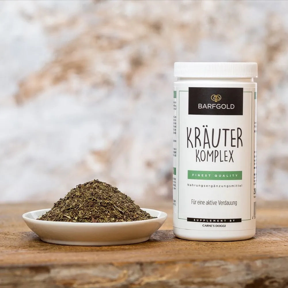 Produktdose daneben Kräuter