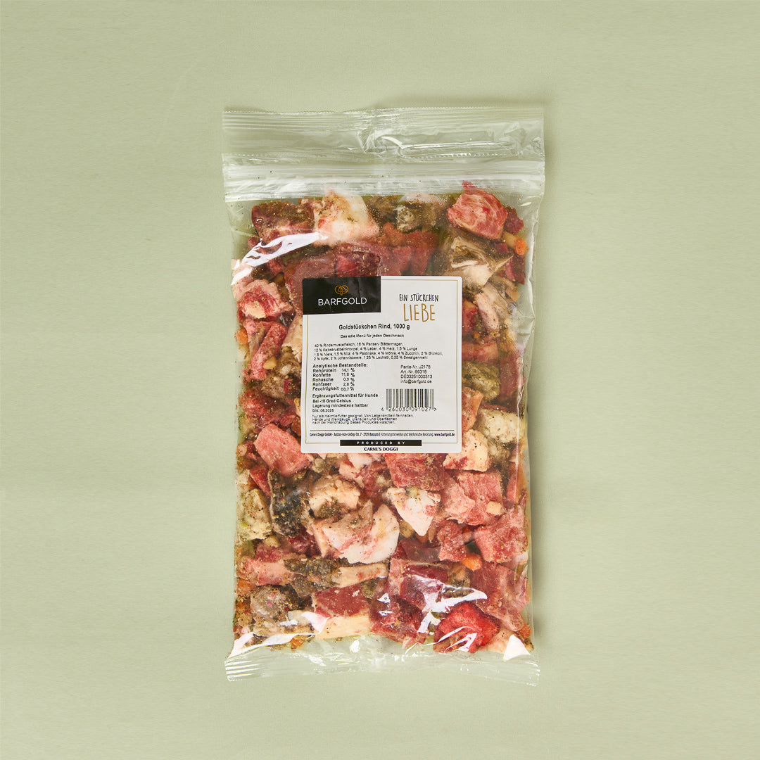 Goldstückchen Rind 1.000 g Beutel – BARFGOLD